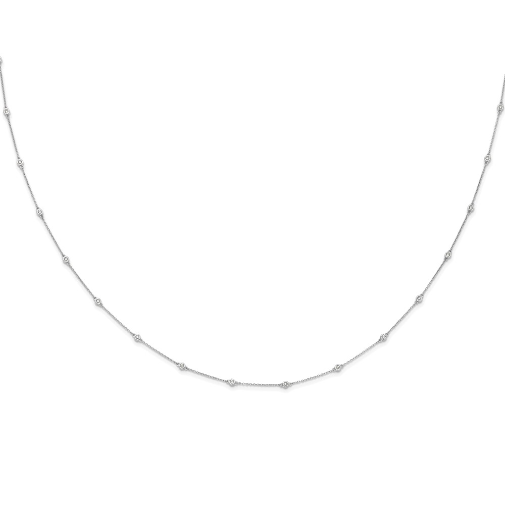 True Origin 14k White Gold 1/2 carat Lab Grown Diamond VS+ F+ Twenty Station 20 inch Necklace (PM1007-055-WLD-20)