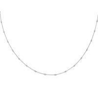 True Origin 14K White Gold 0.50 Carat Lab Grown Diamond VS+ F+ Complete 20 Station Necklace, 20" view 3