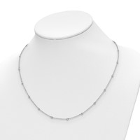 True Origin 14K White Gold 0.50 Carat Lab Grown Diamond VS+ F+ Complete 20 Station Necklace, 20" view 5