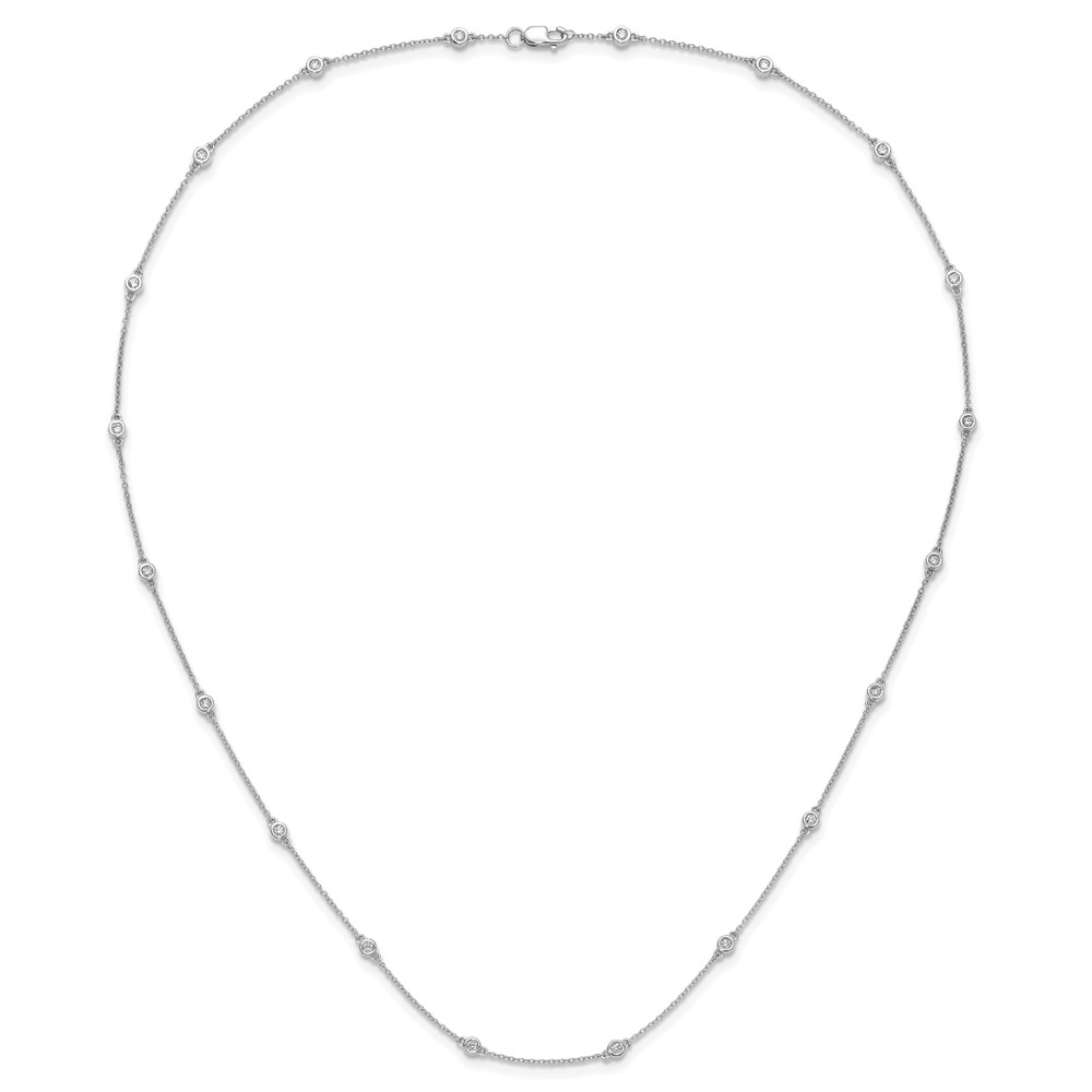 True Origin 14k White Gold 1/2 carat Lab Grown Diamond VS+ F+ Twenty Station 20 inch Necklace (PM1007-055-WLD-20)
