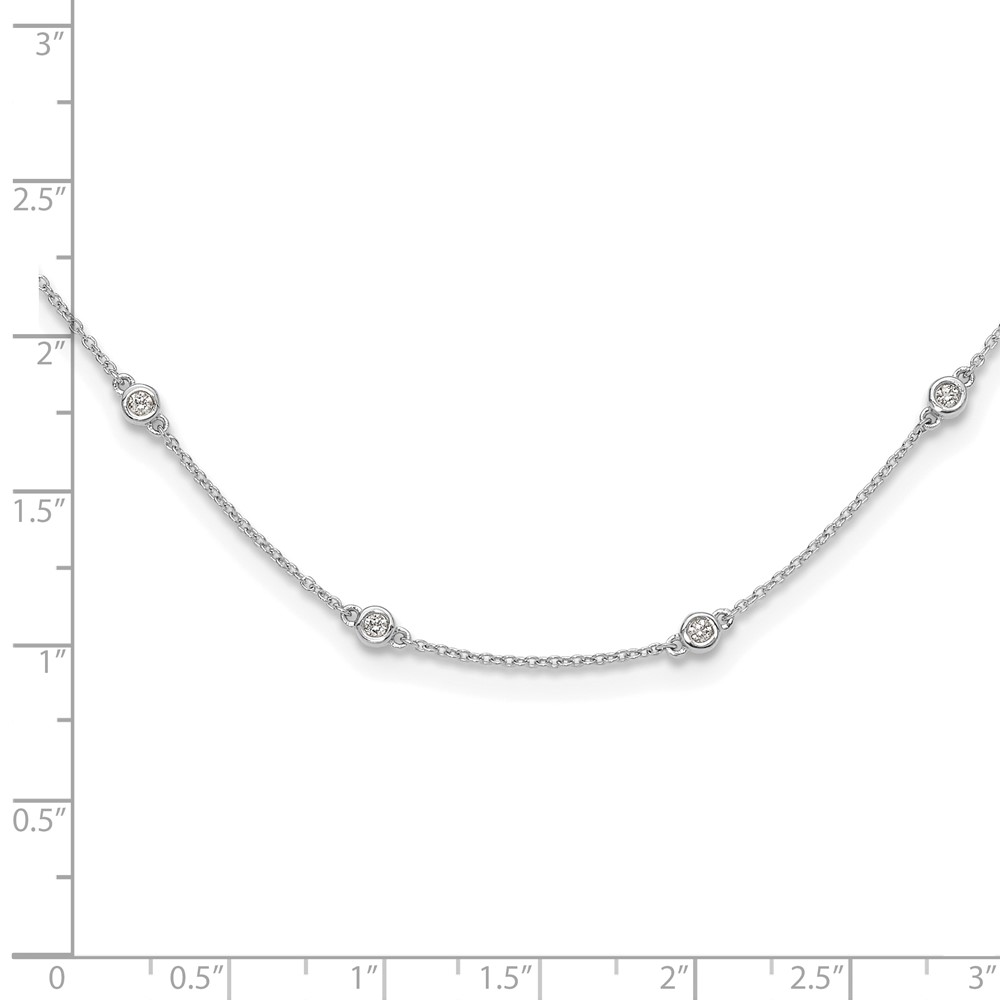 True Origin 14k White Gold 1/2 carat Lab Grown Diamond VS+ F+ Twenty Station 20 inch Necklace (PM1007-055-WLD-20)