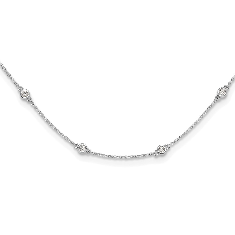 True Origin 14k White Gold 1/2 carat Lab Grown Diamond VS+ F+ Twenty Station 20 inch Necklace (PM1007-055-WLD-20)