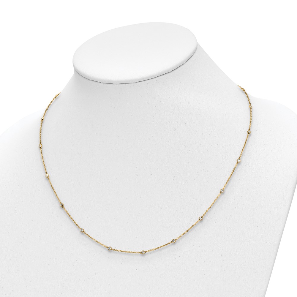 True Origin 14k 1/2 carat Lab Grown Diamond VS+ F+ Twenty Station 20 inch Necklace (PM1007-055-YLD-20)