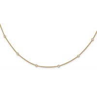 True Origin 14K Yellow Gold 0.50 Carat Lab Grown Diamond VS+ F+ Complete 20 Station Necklace, 20" view 1