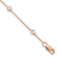True Origin 14K Rose Gold 0.38 Carat Lab Grown Diamond VS+ F+ Complete 7 Station Bracelet, 7" view 1