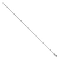 True Origin 14K White Gold 0.38 Carat Lab Grown Diamond VS+ F+ Complete 7 Station Bracelet, 7" view 2