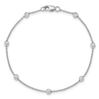 True Origin 14K White Gold 0.38 Carat Lab Grown Diamond VS+ F+ Complete 7 Station Bracelet, 7" view 4