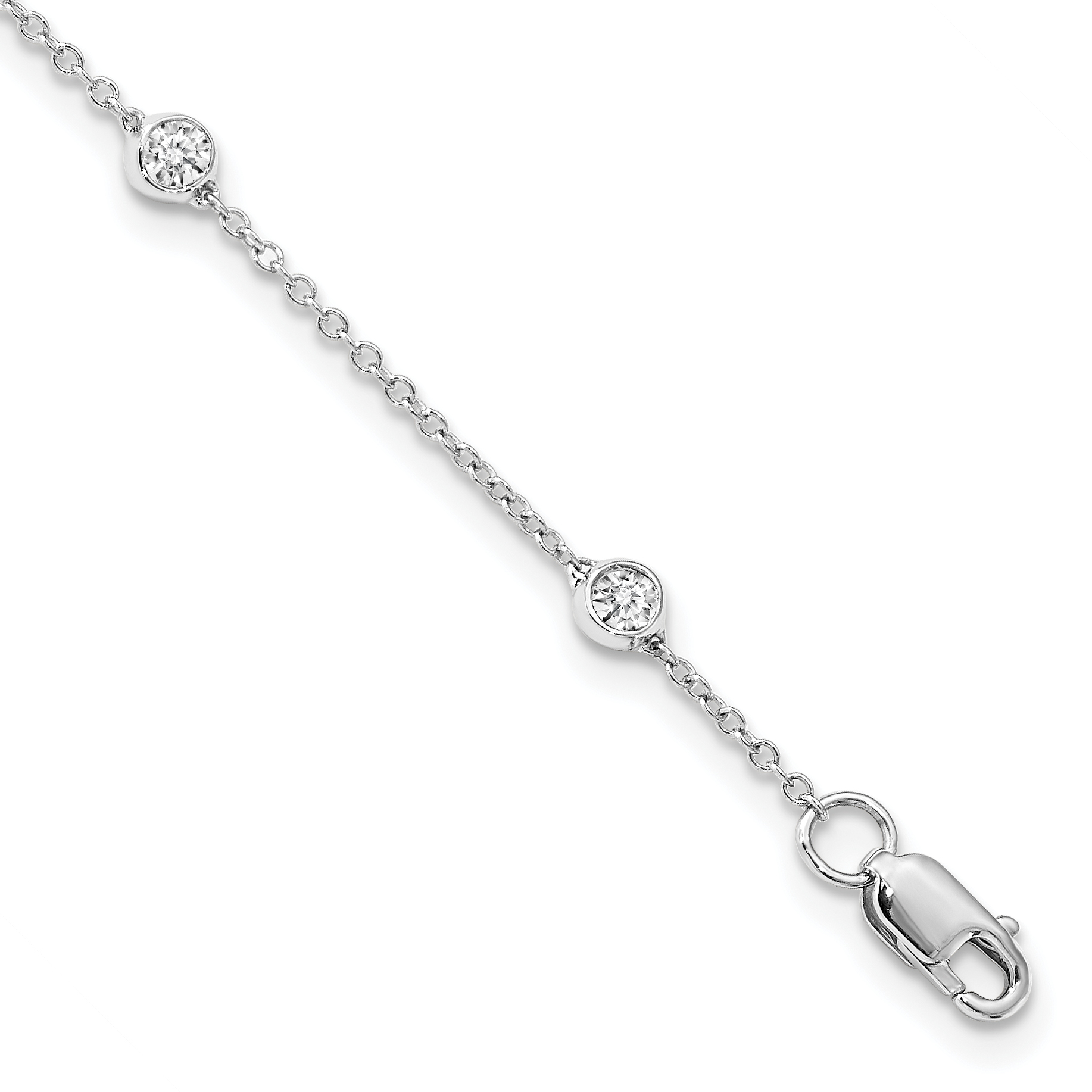 True Origin 14k White Gold 3/8 carat Lab Grown Diamond VS+ F+ Seven Station 7 inch Bracelet (PM1008-040-WLD-7)