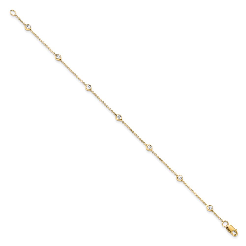 True Origin 14k 3/8 carat Lab Grown Diamond VS+ F+ Seven Station 7 inch Bracelet (PM1008-040-YLD-7)