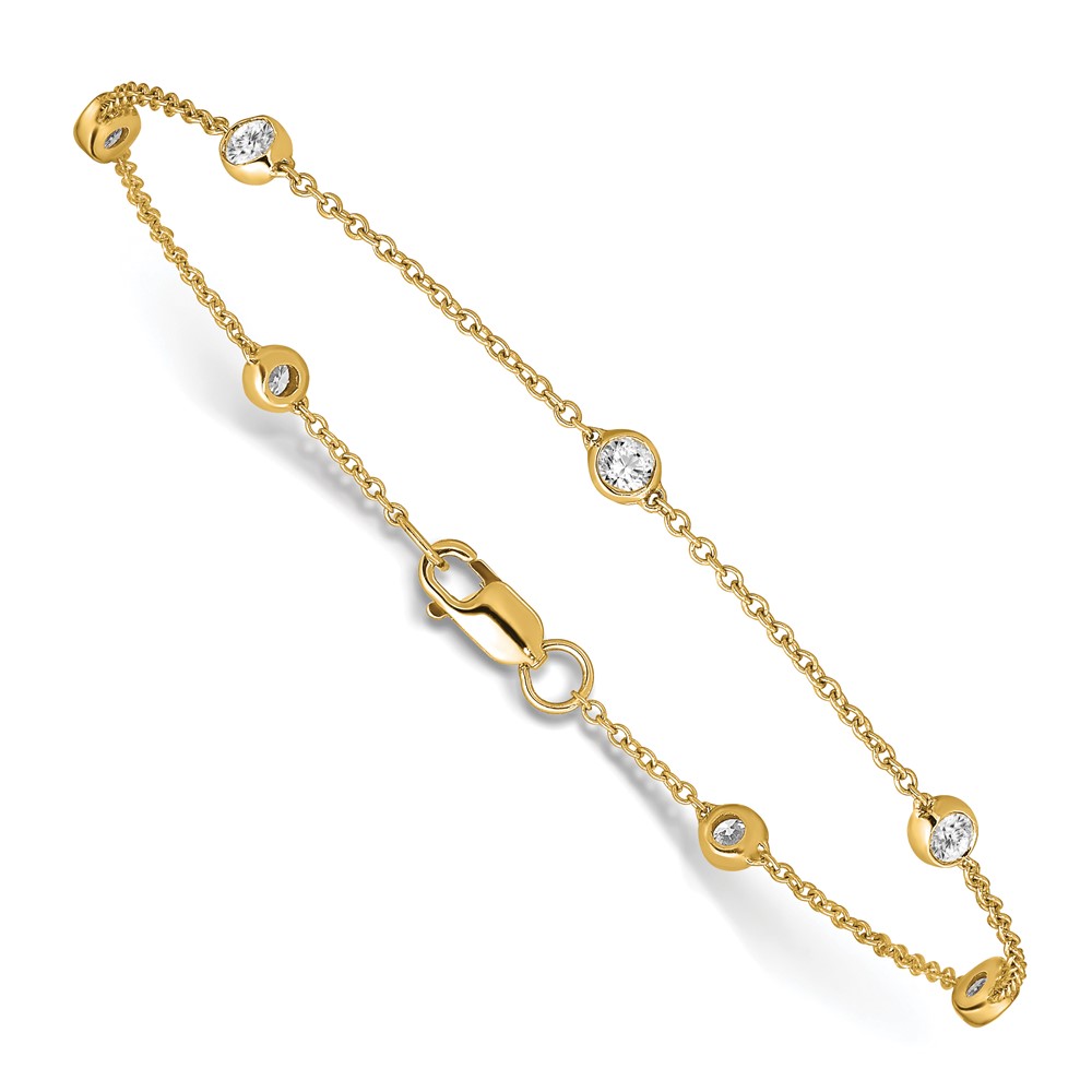 True Origin 14k 3/8 carat Lab Grown Diamond VS+ F+ Seven Station 7 inch Bracelet (PM1008-040-YLD-7)