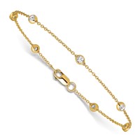 True Origin 14K Yellow Gold 0.38 Carat Lab Grown Diamond VS+ F+ Complete 7 Station Bracelet, 7" view 3
