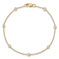 True Origin 14K Yellow Gold 0.38 Carat Lab Grown Diamond VS+ F+ Complete 7 Station Bracelet, 7" view 4
