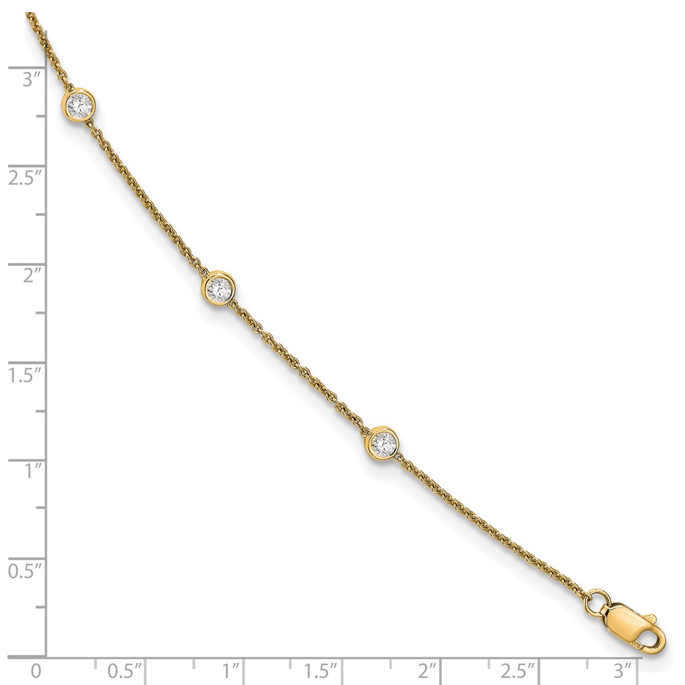 True Origin 14k 3/8 carat Lab Grown Diamond VS+ F+ Seven Station 7 inch Bracelet (PM1008-040-YLD-7)