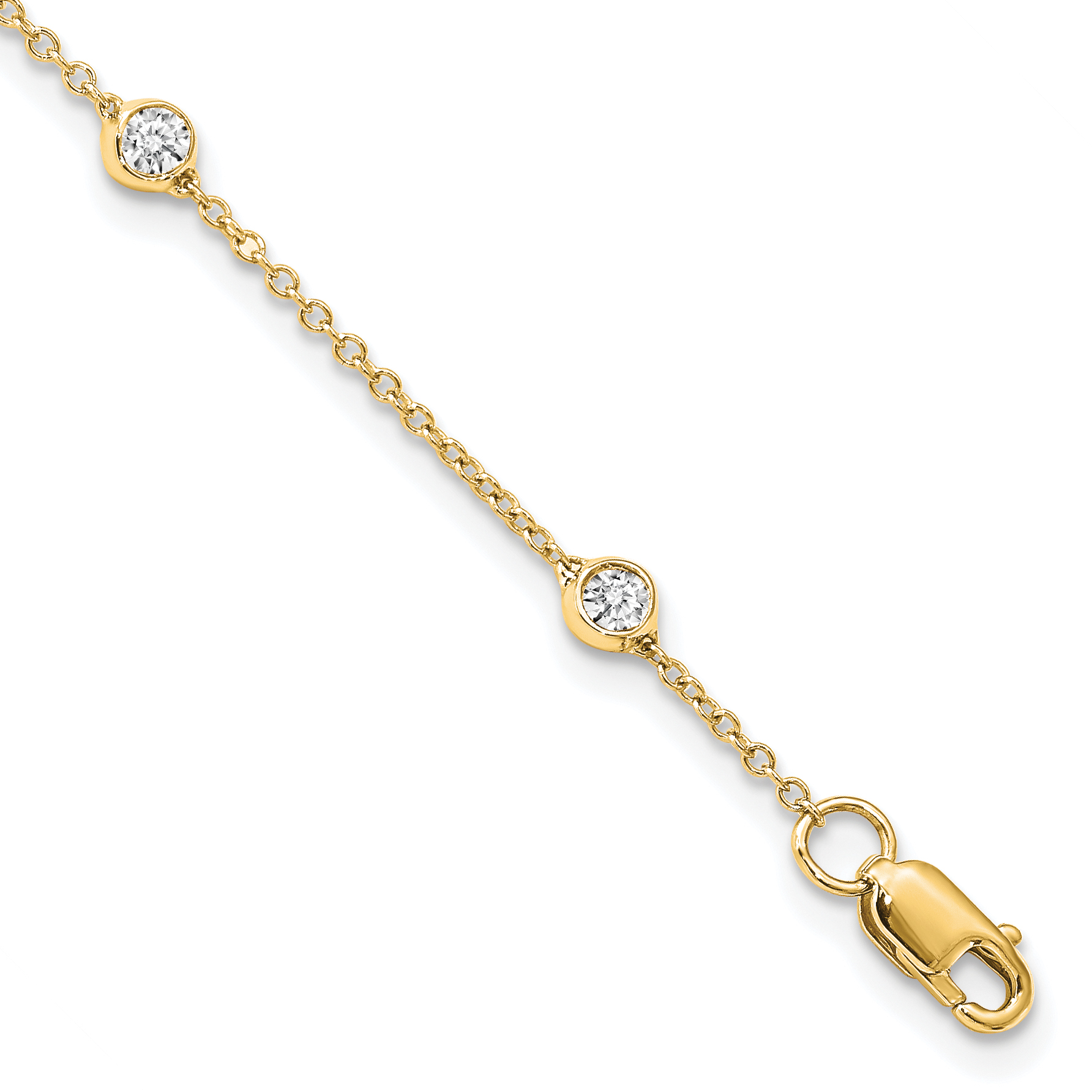 True Origin 14k 3/8 carat Lab Grown Diamond VS+ F+ Seven Station 7 inch Bracelet (PM1008-040-YLD-7)
