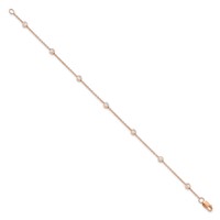 True Origin 14K Rose Gold 0.50 Carat Lab Grown Diamond VS+ F+ Complete 8 Station Bracelet, 8" view 2