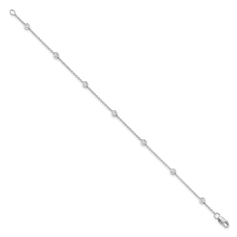 True Origin 14k White Gold 1/2 carat Lab Grown Diamond VS+ F+ Eight Station 8 inch Bracelet