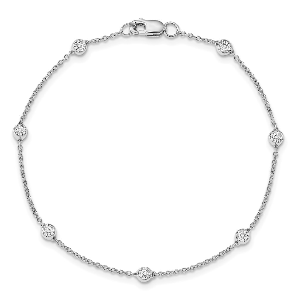 True Origin 14k White Gold 1/2 carat Lab Grown Diamond VS+ F+ Eight Station 8 inch Bracelet (PM1008-050-WLD-8)