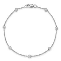 True Origin 14K White Gold 0.50 Carat Lab Grown Diamond VS+ F+ Complete 8 Station Bracelet, 8" view 4