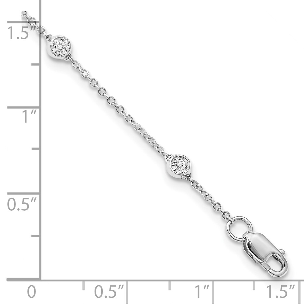 True Origin 14k White Gold 1/2 carat Lab Grown Diamond VS+ F+ Eight Station 8 inch Bracelet (PM1008-050-WLD-8)