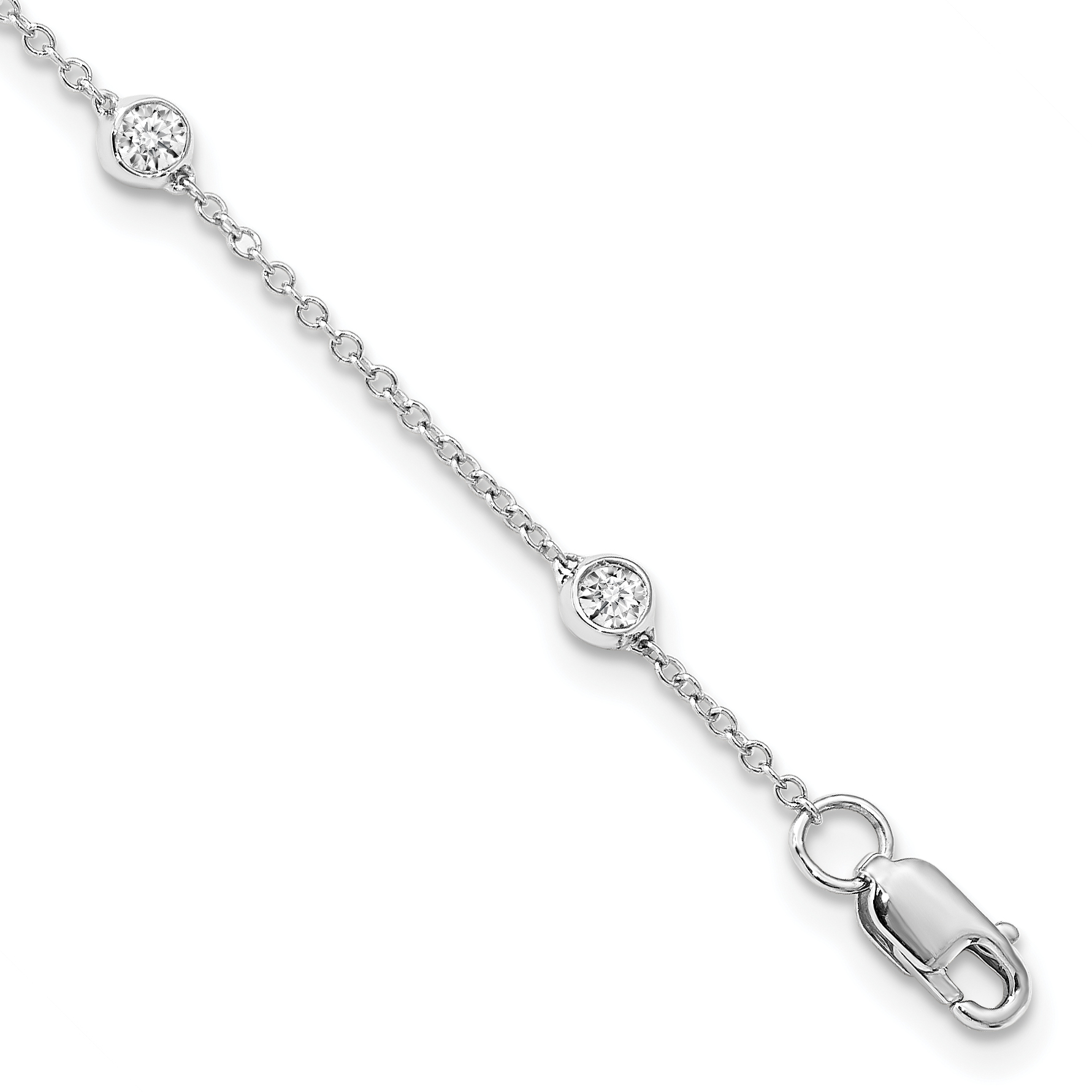 True Origin 14k White Gold 1/2 carat Lab Grown Diamond VS+ F+ Eight Station 8 inch Bracelet (PM1008-050-WLD-8)