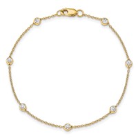 True Origin 14K Yellow Gold 0.50 Carat Lab Grown Diamond VS+ F+ Complete 8 Station Bracelet, 8" view 4