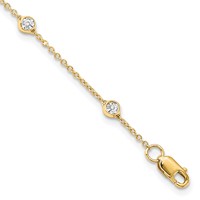 True Origin 14K Yellow Gold 0.50 Carat Lab Grown Diamond VS+ F+ Complete 8 Station Bracelet, 8" view 1