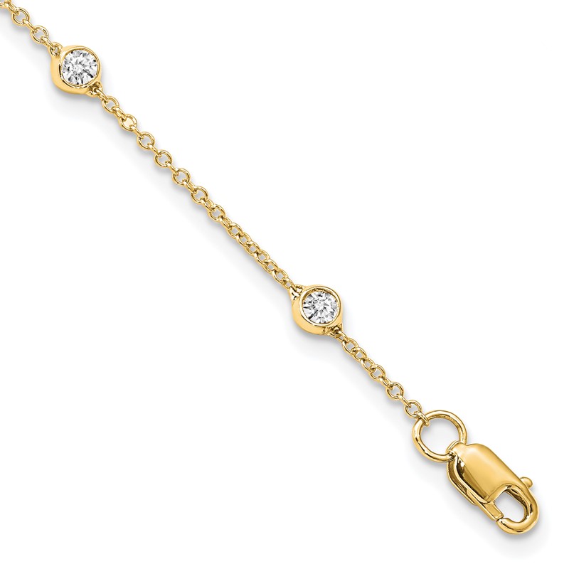 True Origin 14k 1/2 carat Lab Grown Diamond VS+ F+ Eight Station 8 inch Bracelet