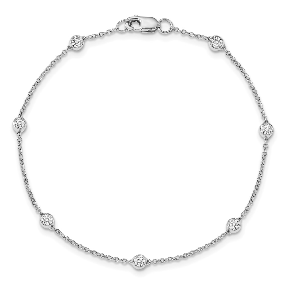 True Origin 14k White Gold 1/2 carat Lab Grown Diamond VS+ F+ Nine Station 9 inch Bracelet (PM1008-055-WLD-9)