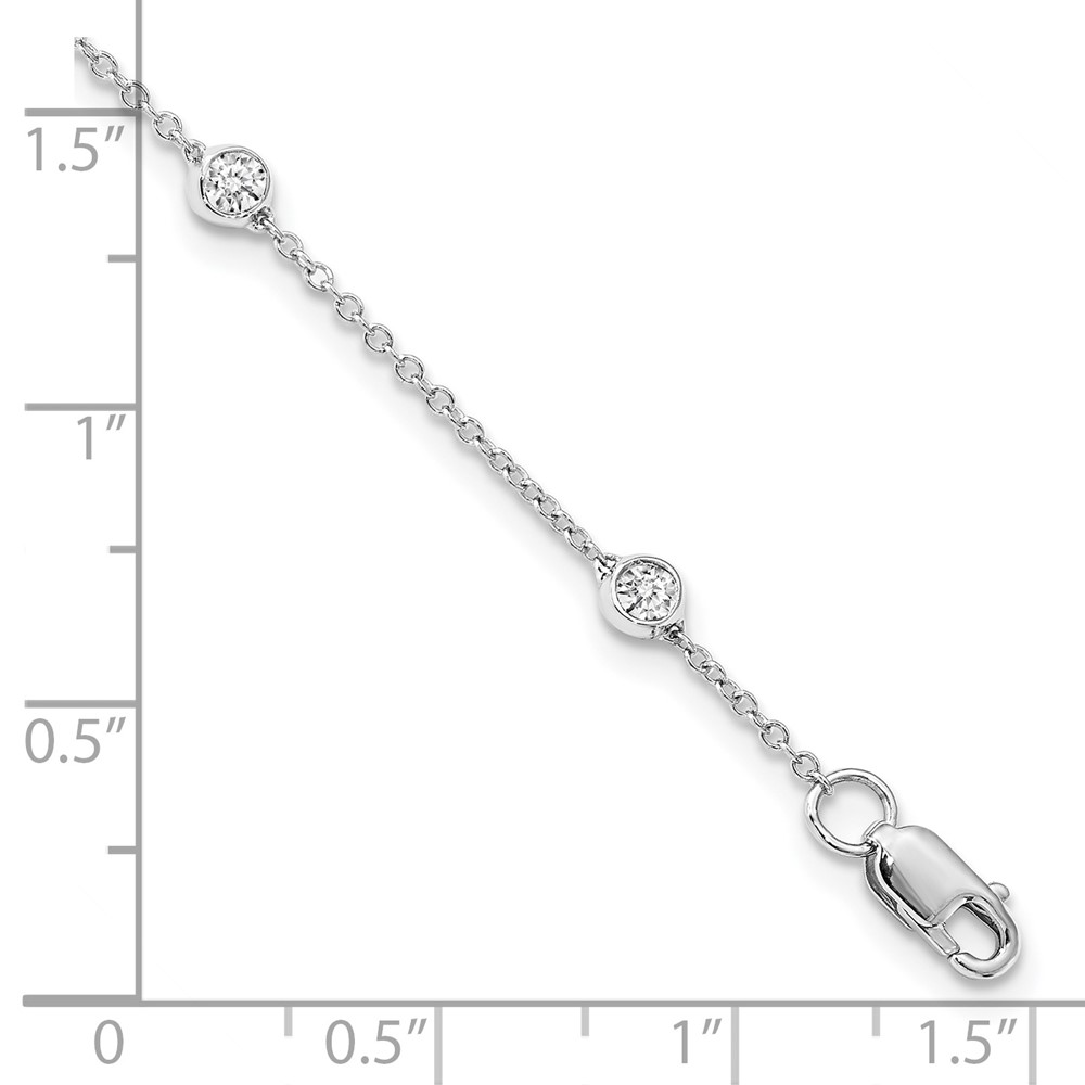 True Origin 14k White Gold 1/2 carat Lab Grown Diamond VS+ F+ Nine Station 9 inch Bracelet (PM1008-055-WLD-9)