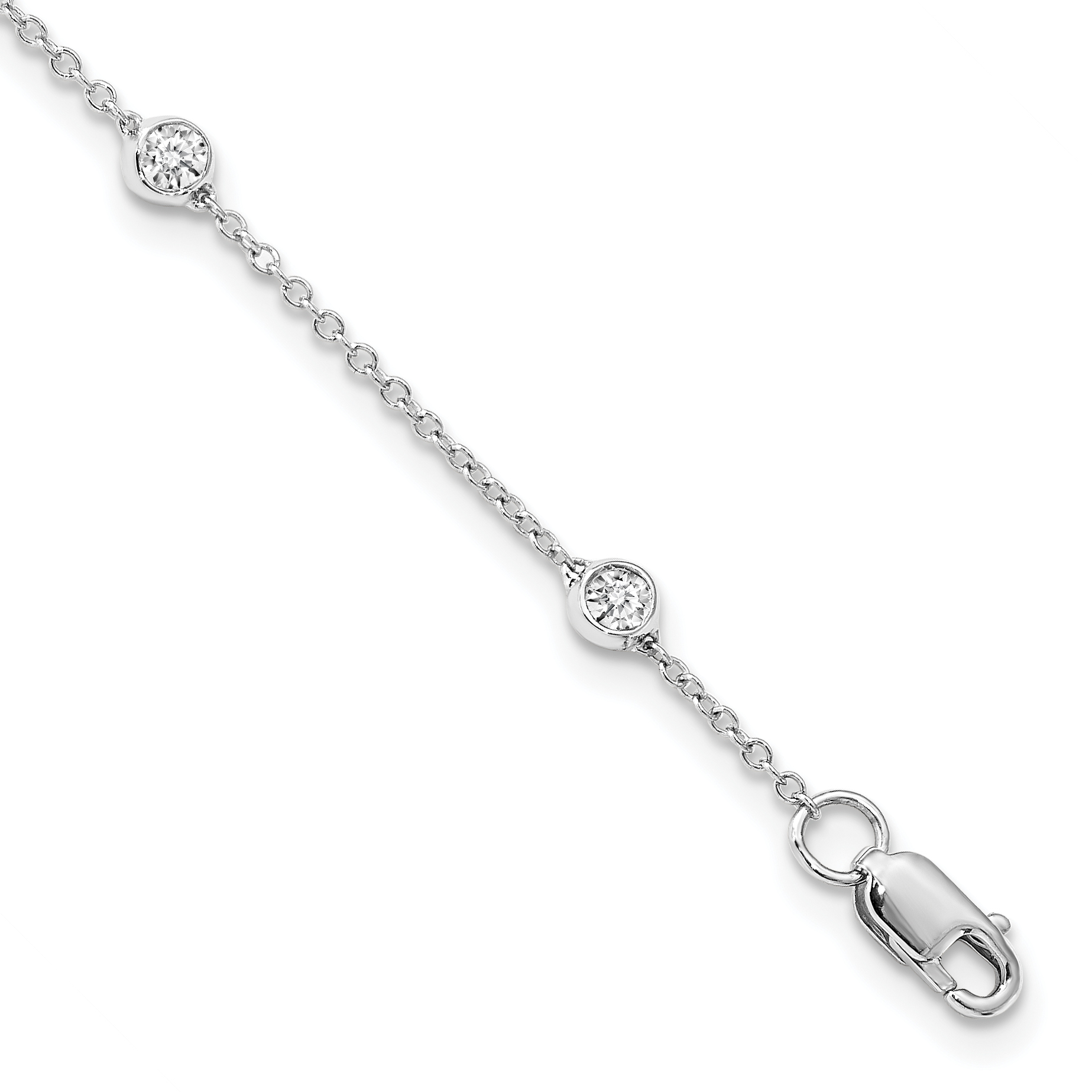 True Origin 14k White Gold 1/2 carat Lab Grown Diamond VS+ F+ Nine Station 9 inch Bracelet (PM1008-055-WLD-9)