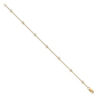 True Origin 14K Yellow Gold 0.50 Carat Lab Grown Diamond VS+ F+ Complete 8 Station Bracelet, 9" view 2