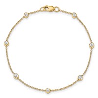 True Origin 14K Yellow Gold 0.50 Carat Lab Grown Diamond VS+ F+ Complete 8 Station Bracelet, 9" view 4