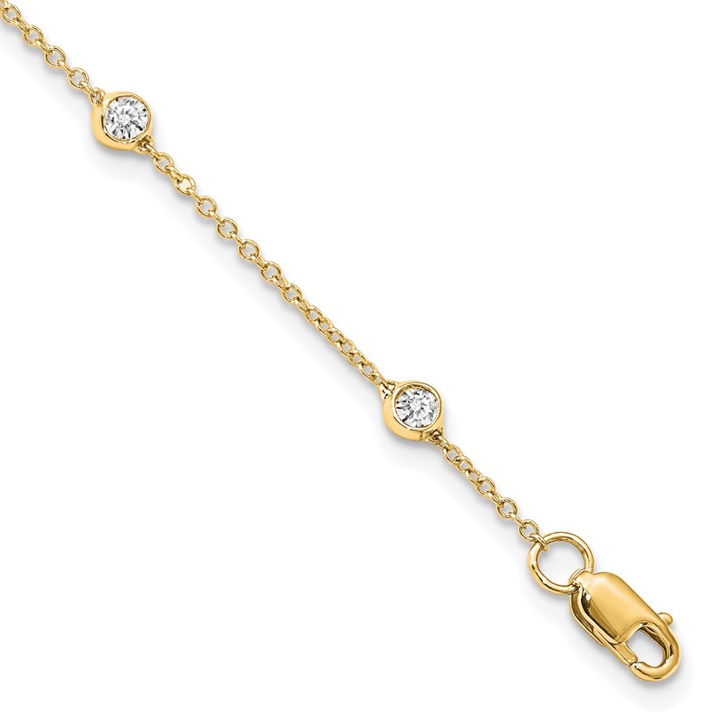 True Origin 14k 1/2 carat Lab Grown Diamond VS+ F+ Nine Station 9 inch Bracelet