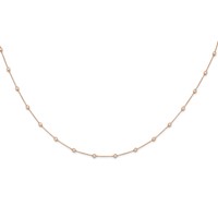 True Origin 14K Rose Gold 1 Carat Lab Grown Diamond VS+ F+ Complete 16 Station Necklace, 16" view 3
