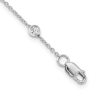 True Origin 14K White Gold 1 Carat Lab Grown Diamond VS+ F+ Complete 16 Station Necklace, 16" view 2