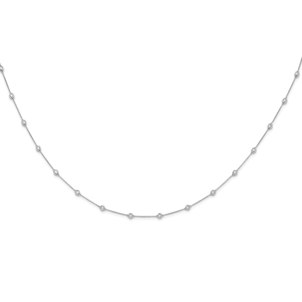 True Origin 14k White Gold 1 carat Lab Grown Diamond VS+ F+ Sixteen Station 16 inch Necklace (PM1008-100-WLD-16)