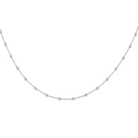 True Origin 14K White Gold 1 Carat Lab Grown Diamond VS+ F+ Complete 16 Station Necklace, 16" view 3
