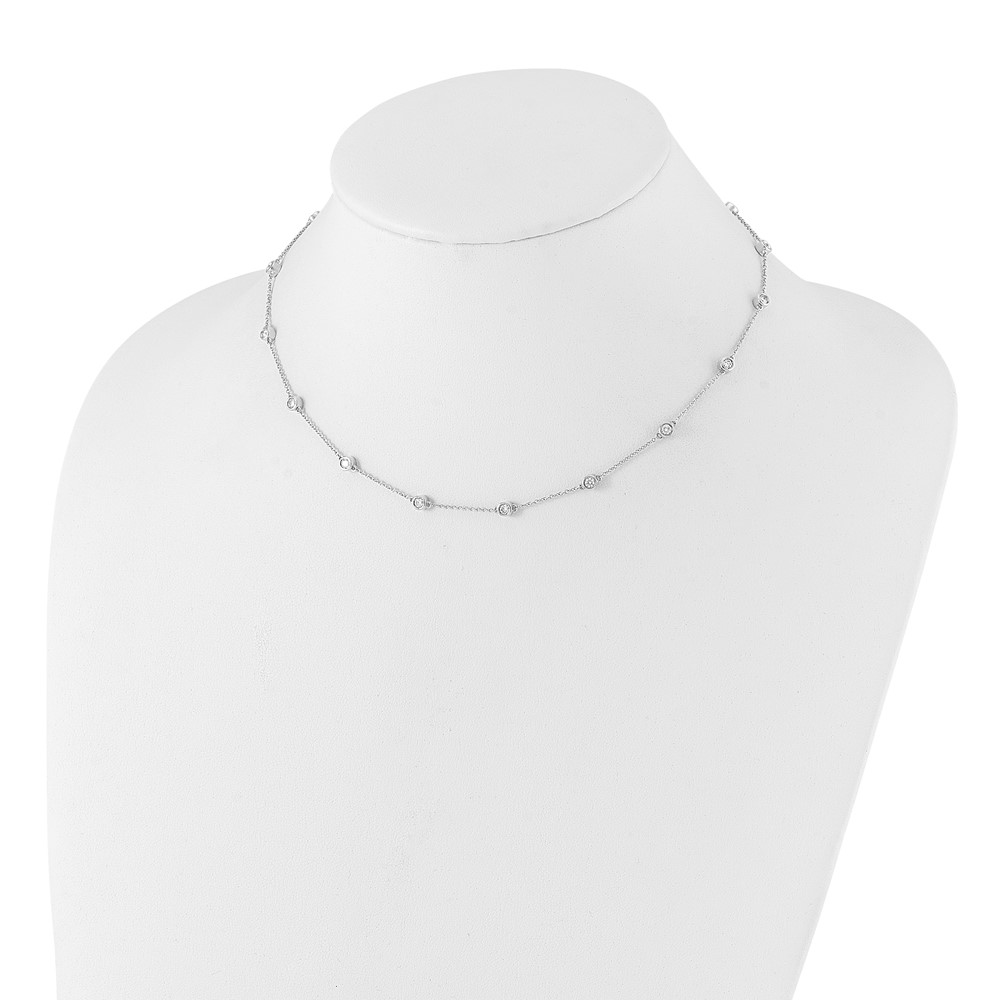 True Origin 14k White Gold 1 carat Lab Grown Diamond VS+ F+ Sixteen Station 16 inch Necklace (PM1008-100-WLD-16)