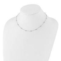 True Origin 14K White Gold 1 Carat Lab Grown Diamond VS+ F+ Complete 16 Station Necklace, 16" view 4