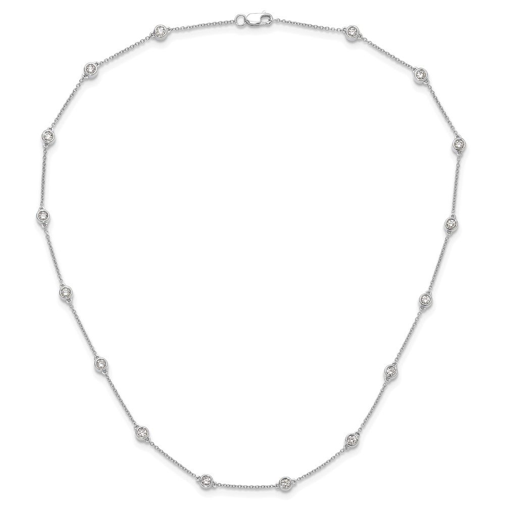 True Origin 14k White Gold 1 carat Lab Grown Diamond VS+ F+ Sixteen Station 16 inch Necklace (PM1008-100-WLD-16)