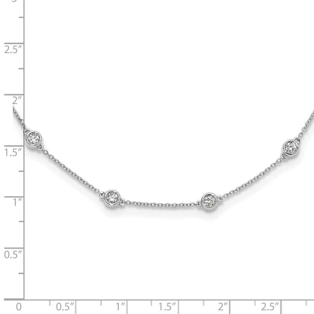 True Origin 14k White Gold 1 carat Lab Grown Diamond VS+ F+ Sixteen Station 16 inch Necklace (PM1008-100-WLD-16)