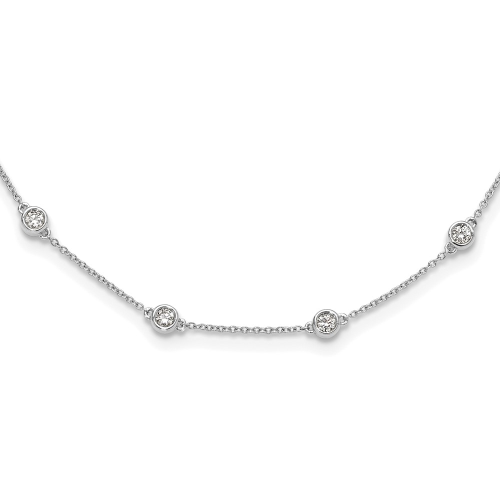 True Origin 14k White Gold 1 carat Lab Grown Diamond VS+ F+ Sixteen Station 16 inch Necklace (PM1008-100-WLD-16)