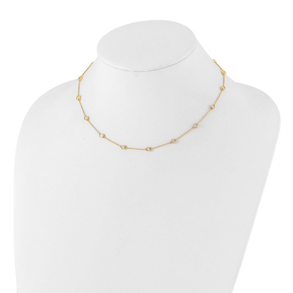 True Origin 14k 1 carat Lab Grown Diamond VS+ F+ Sixteen Station 16 inch Necklace (PM1008-100-YLD-16)