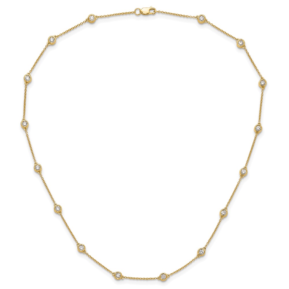 True Origin 14k 1 carat Lab Grown Diamond VS+ F+ Sixteen Station 16 inch Necklace (PM1008-100-YLD-16)