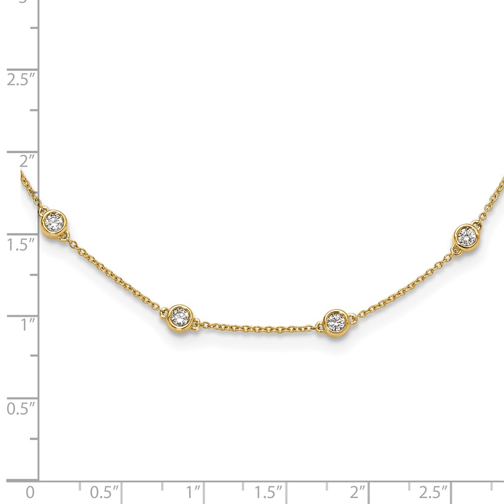 True Origin 14k 1 carat Lab Grown Diamond VS+ F+ Sixteen Station 16 inch Necklace (PM1008-100-YLD-16)