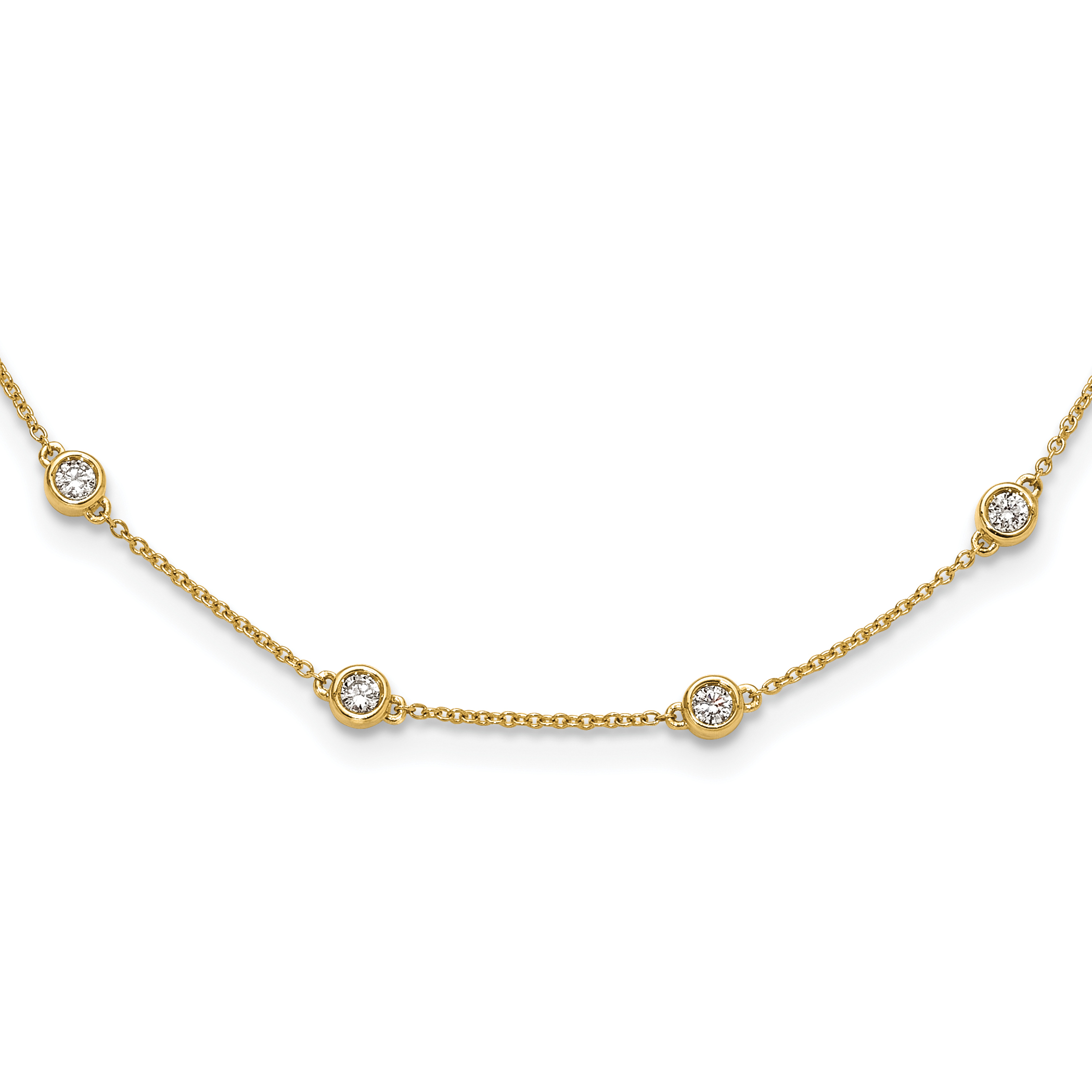 True Origin 14k 1 carat Lab Grown Diamond VS+ F+ Sixteen Station 16 inch Necklace (PM1008-100-YLD-16)