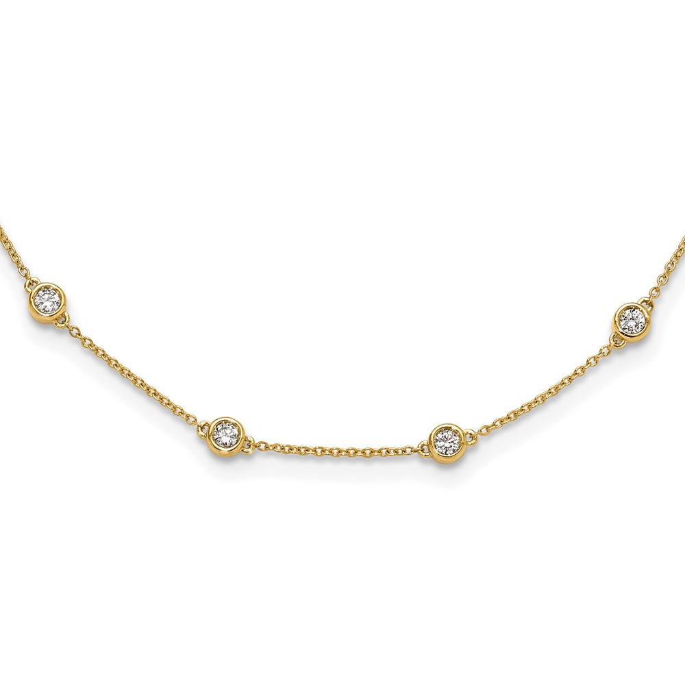 True Origin 14k 1 carat Lab Grown Diamond VS+ F+ Sixteen Station 16 inch Necklace (PM1008-100-YLD-16)