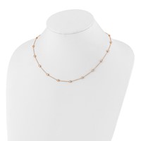 True Origin 14K Rose Gold 1.17 Carat Lab Grown Diamond VS+ F+ Complete 18 Station Necklace, 18" view 4