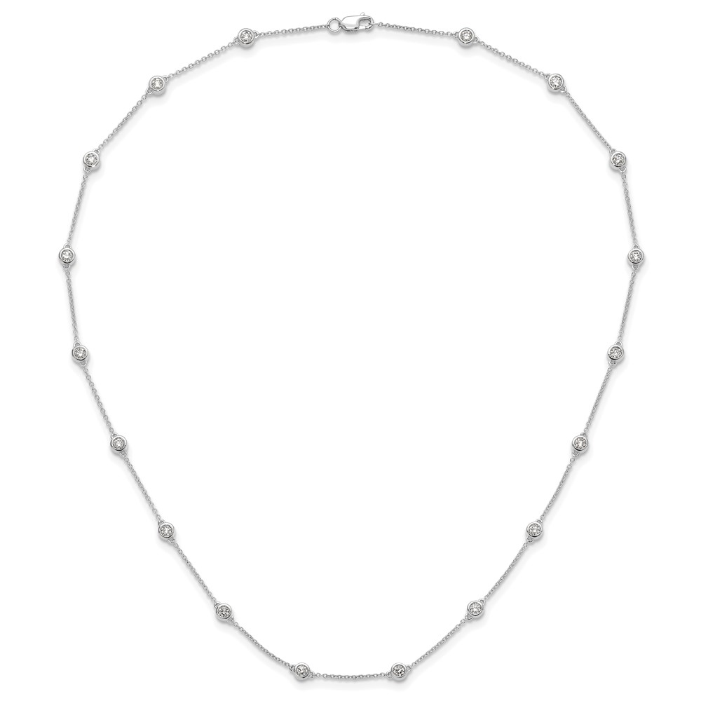 True Origin 14k White Gold 1 1/6 carat Lab Grown Diamond VS+ F+ Eighteen Station 18 inch Necklace (PM1008-112-WLD-18)