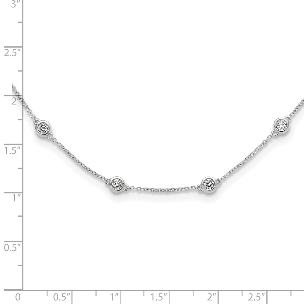 True Origin 14k White Gold 1 1/6 carat Lab Grown Diamond VS+ F+ Eighteen Station 18 inch Necklace (PM1008-112-WLD-18)